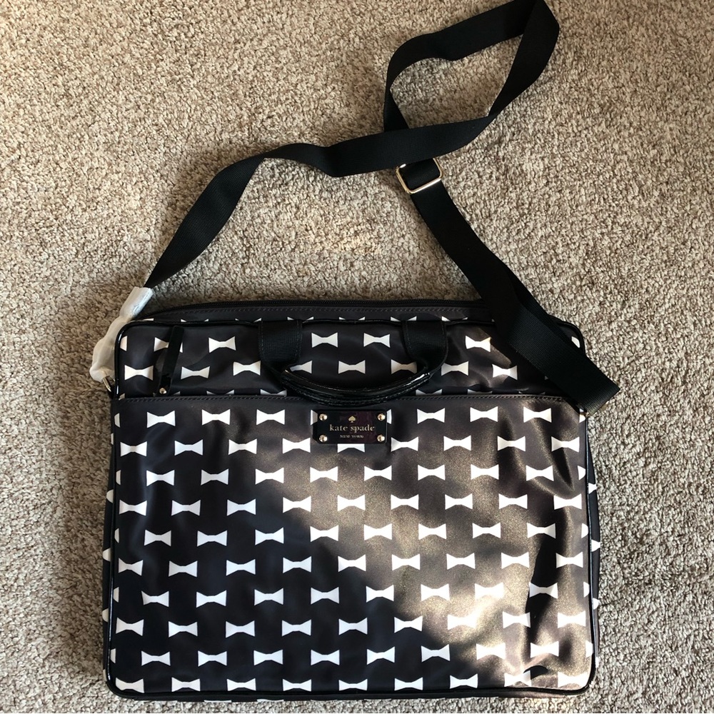 Brand new authentic Kate spade bow black laptop bag